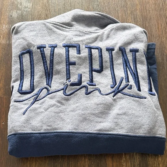 Victoria secrets Pink Blue and Gray Quarter-Zip Pullover - Picture 4 of 4